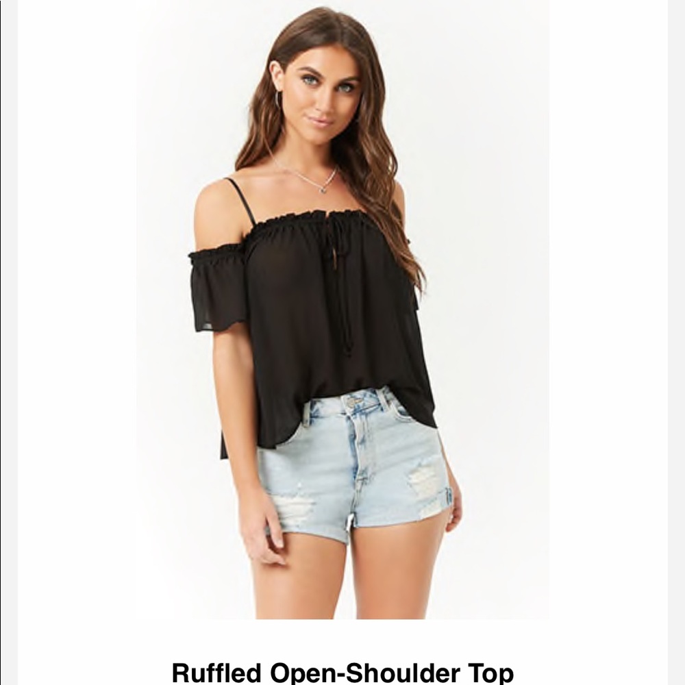 Black off the shoulder top